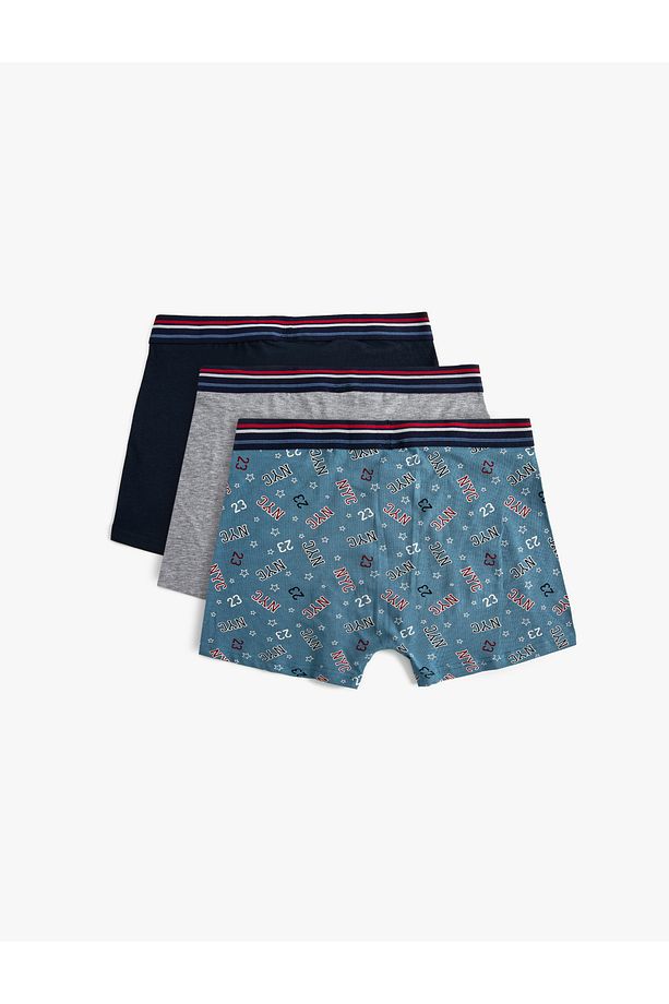 Slogan Baskılı Pamuklu 3'lü Boxer Seti - 6