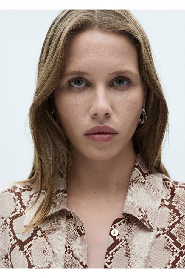 Hemdkleid mit Schlangenledermuster - 8