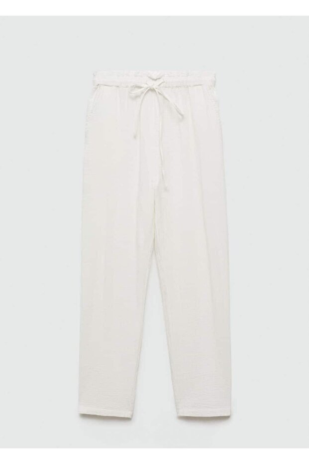 Beli elastik pamuklu pantolon - 3