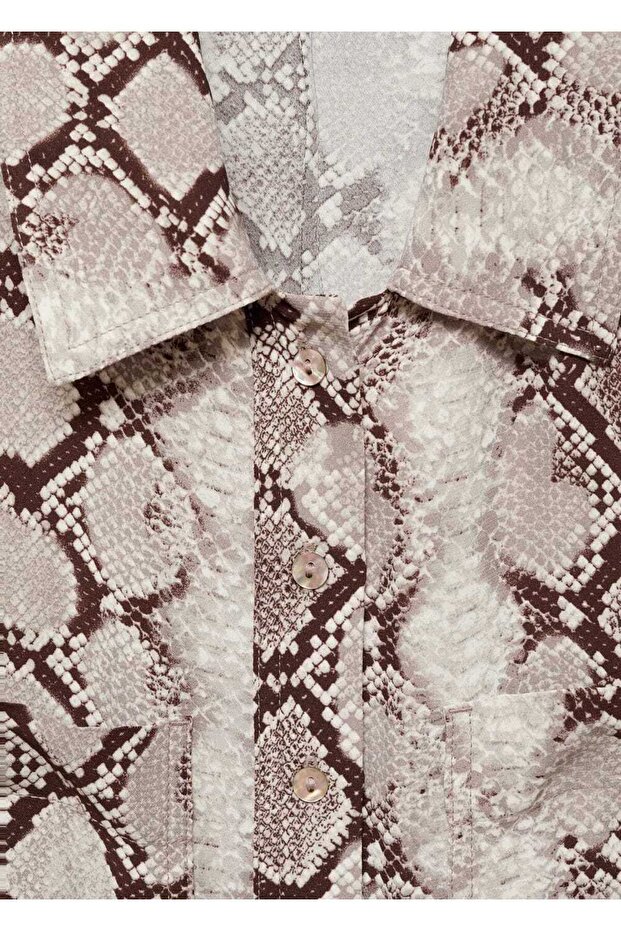 Hemdkleid mit Schlangenledermuster - 7