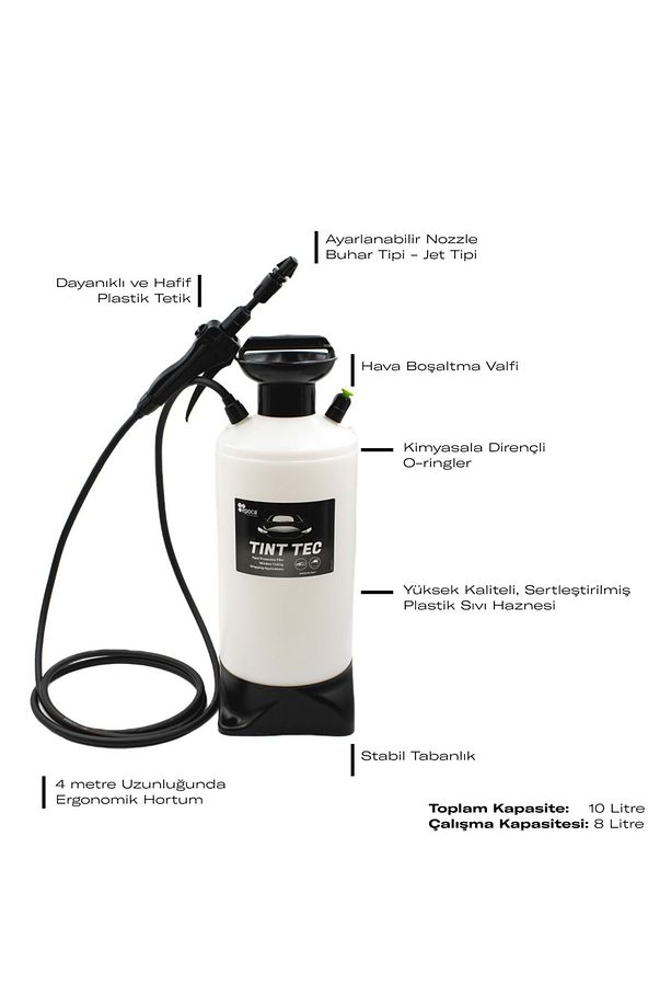 Tınt Tec 10 Ppf Folyo Cam Filmi Uygulamaları Için Basınçlı Pompa 10 Litre - Siyah/beyaz - 2