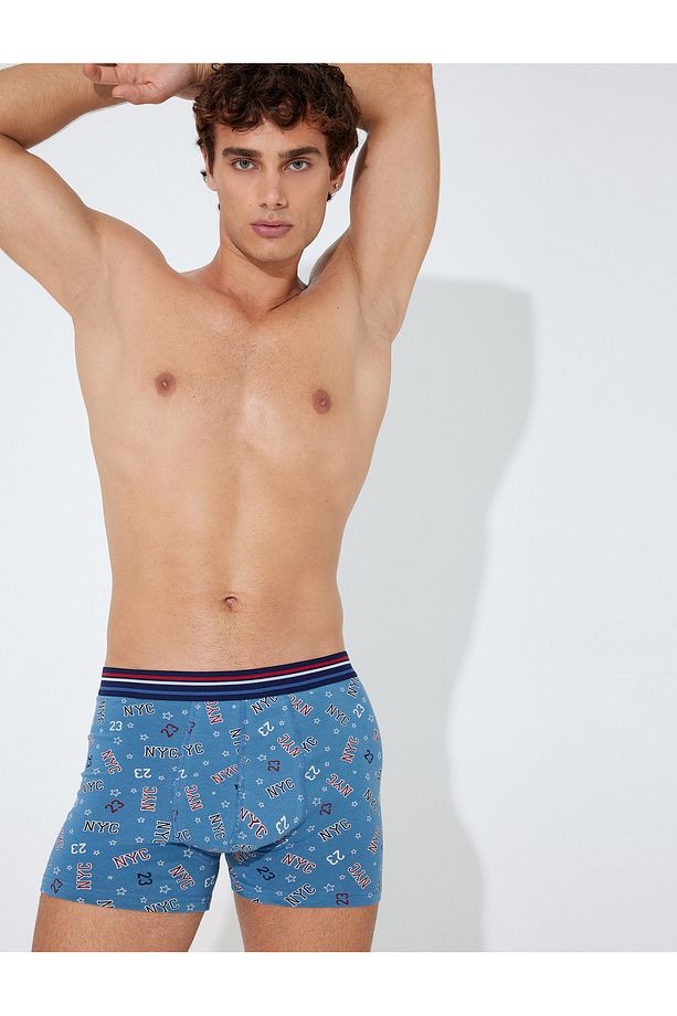 Slogan Baskılı Pamuklu 3'lü Boxer Seti - 1