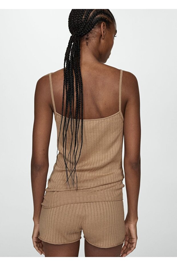 Askılı triko tişört - 4