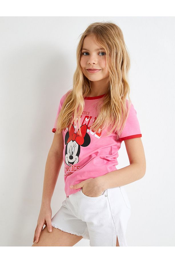 Mickey Mouse Tişört Lisanslı Kısa Kollu Bisiklet Yaka - 1