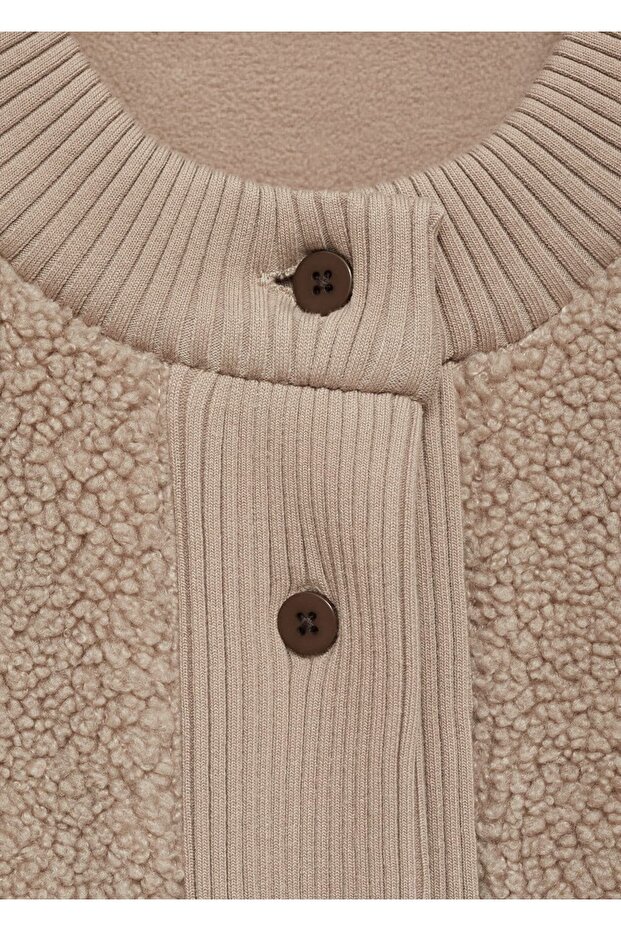 Düğmeli kürklü hırka - 6