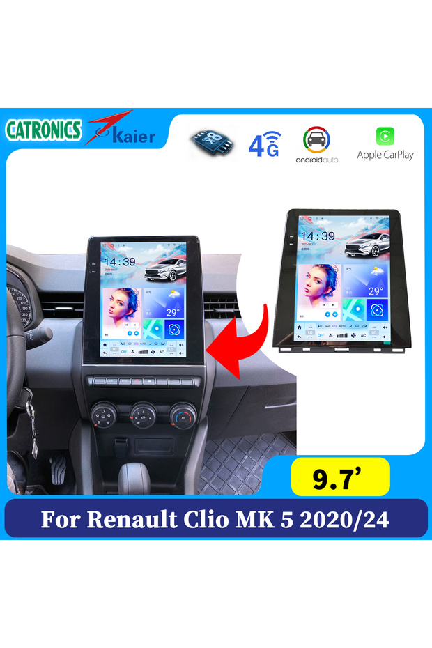 RENAULT CLIO 5 LOW 2020-2021 MULTİMEDYA NAVİGASYON USB KAMERA CARPLAYER 6 RAM - 2
