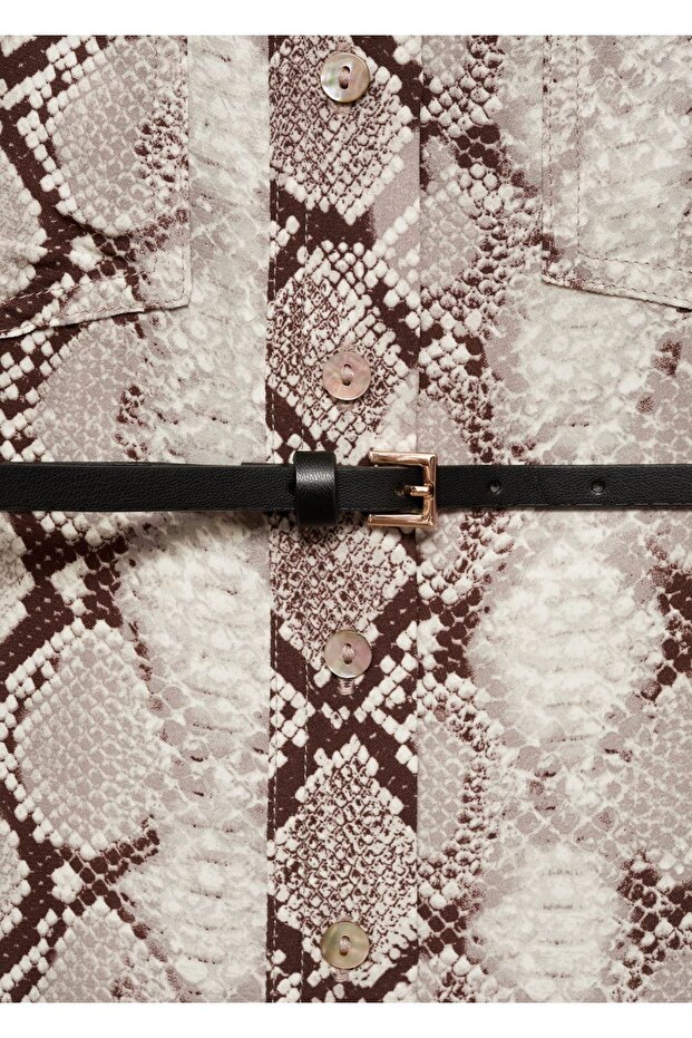 Hemdkleid mit Schlangenledermuster - 5