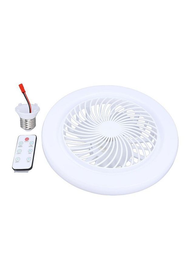 3 Işık Modlu, Dimlenebilir, 3 Fan Hızlı, Kumandalı, Pervaneli, 42 Watt Çok Kaliteli Led Fan Ampul, - 4