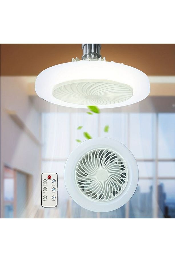 3 Işık Modlu, Dimlenebilir, 3 Fan Hızlı, Kumandalı, Pervaneli, 42 Watt Çok Kaliteli Led Fan Ampul, - 6