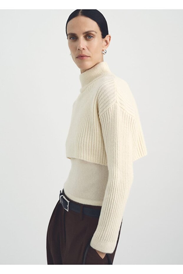 Dik yakalı karma kazak - 6