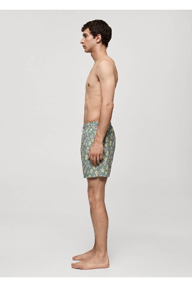 Papaya Patterned Swimsuit - 5