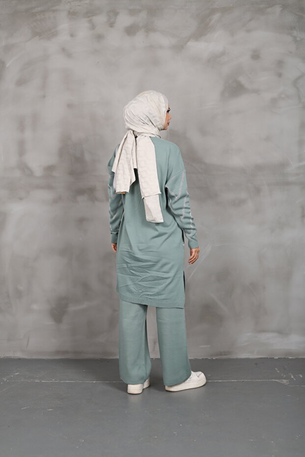 Simli Triko Tunik Pantolon Takım - 5