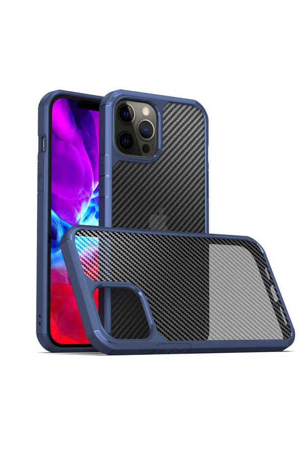 حافظة Zore Inoks متوافقة مع هاتف iPhone 12 Pro Max - أزرق