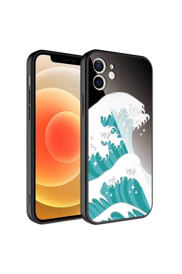iPhone 12 Compatible Patterned Hard Silicone Zore Epoxy Case with Camera Protection-No9