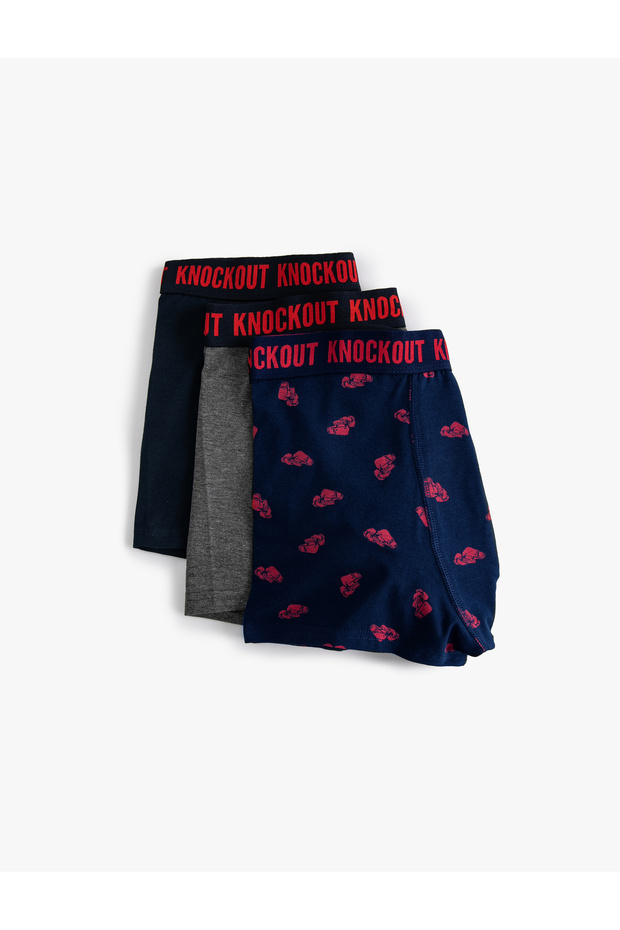 Baskılı Pamuklu 3'lü Boxer Seti - 7