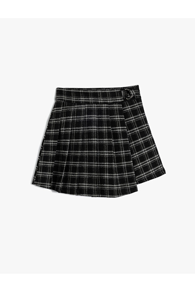 Pleated Skirt with Buckle Detail