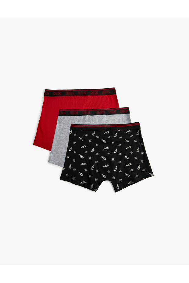 Baskılı Pamuklu 3'lü Boxer Seti - 2