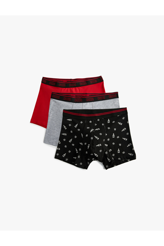Baskılı Pamuklu 3'lü Boxer Seti - 1