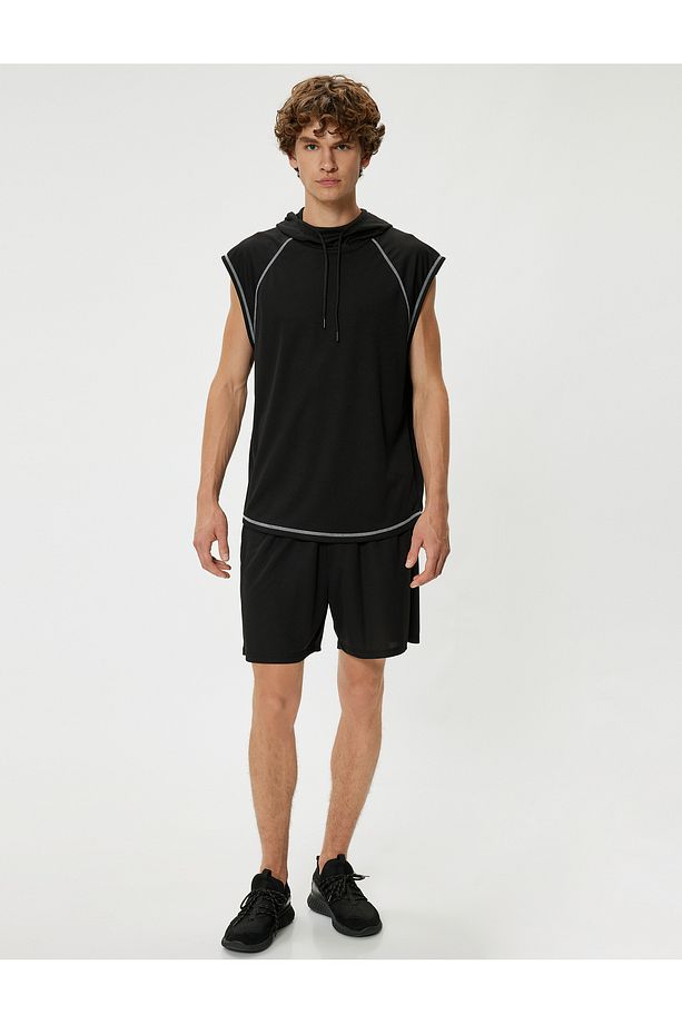 Spor Şort Basic Beli Bağcıklı Cep Detaylı - 1