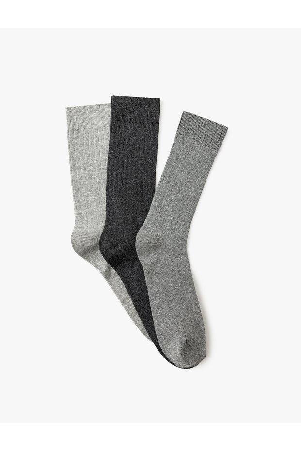 Cotton Blended Socks Set - 3-Piece