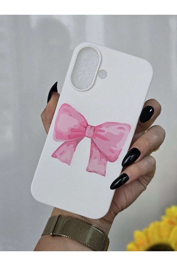 حافظة مطبوعة بشريط مخملي متوافق مع هاتف Iphone 16 - 5