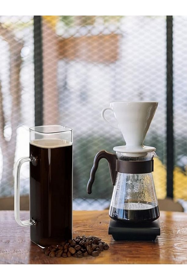 Yeni Stil  Kulplu Kare Cam  Kupa Nescafe, Latte, Kahve - 200 ml (2 Adet) - 6