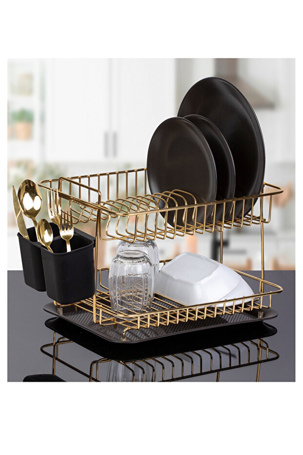 Gold R Modern Two Layer Plate Holder - 1