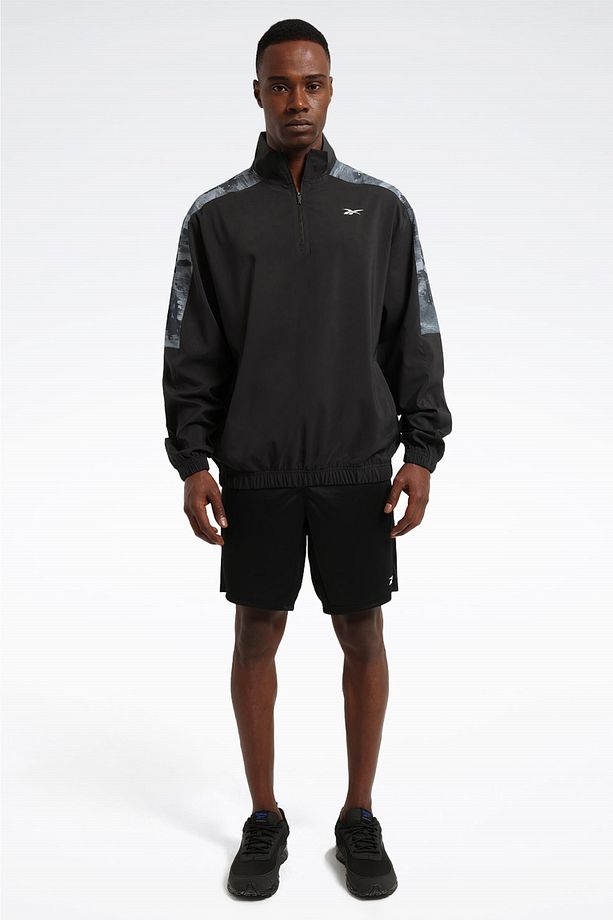 TRAIN CAMO 1/4 ZIP Siyah Erkek Eşofman Üstü - 6