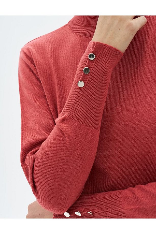Balıkçı Yaka Basic Triko Tunik Gül Kurusu - 6