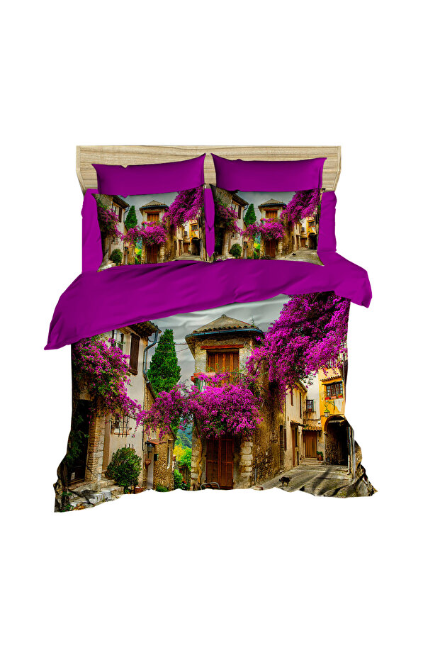 Bougainvillea Flower 3D Double Duvet Cover Set