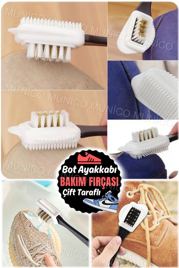 Diğer Markalar İçin Mükemmel Temizlik ve Parlaklık Ayakkabı için 4 Taraflı Süet Fırça ve Silgi Deri - 1