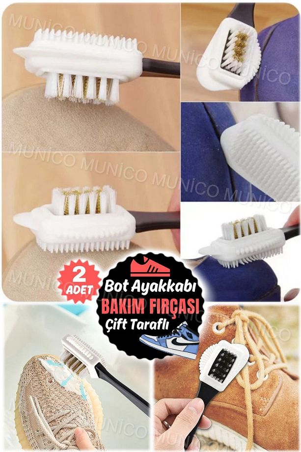2 Adet Ayakkabı için 4 Taraflı Süet Fırça ve Silgi - Deri Çizme ve Çok Fonksiyonlu Nubuk - 5