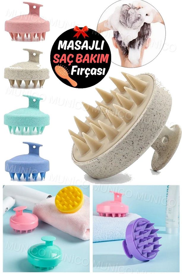 Silikon Dişli Saç Masaj ALeti Hafif Kolay Kullanımlı Duşta Yapabileceğiniz Silikon Saç Masaj Fırçası - 4