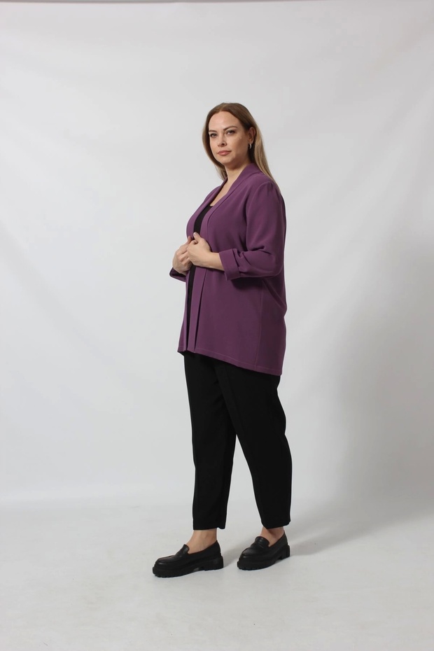 Büyük Beden Blazer Ceket - 4