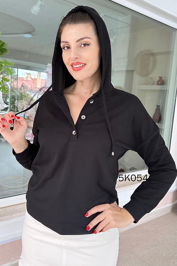 Modal Kumaş Kapşonlu Sweat 5k054 - 1