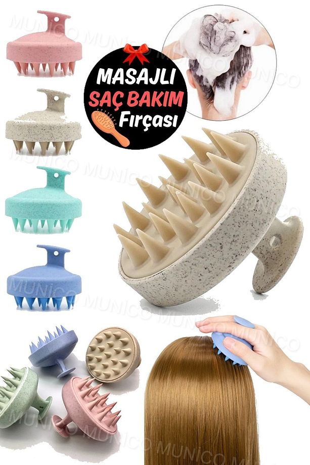 Silikon Dişli Saç Masaj ALeti Hafif Kolay Kullanımlı Duşta Yapabileceğiniz Silikon Saç Masaj Fırçası - 2