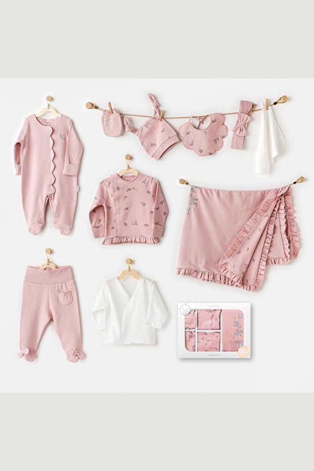 Ceylan Printed 10-Piece Girls' Hospital Outfit - Pink