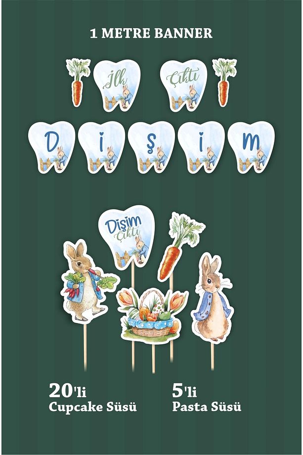 İlk Dişim Çıktı Peter Rabbit Temalı - Diş Buğdayı Seti - 2