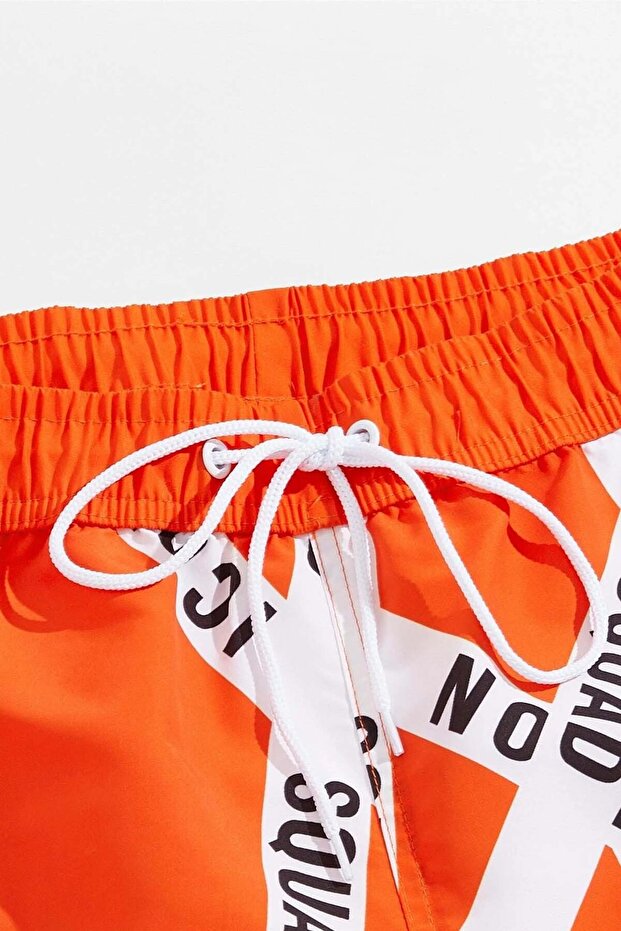 Erkek Basic Standart Boy Baskılı Mayo Cepli Deniz Şortu - 4