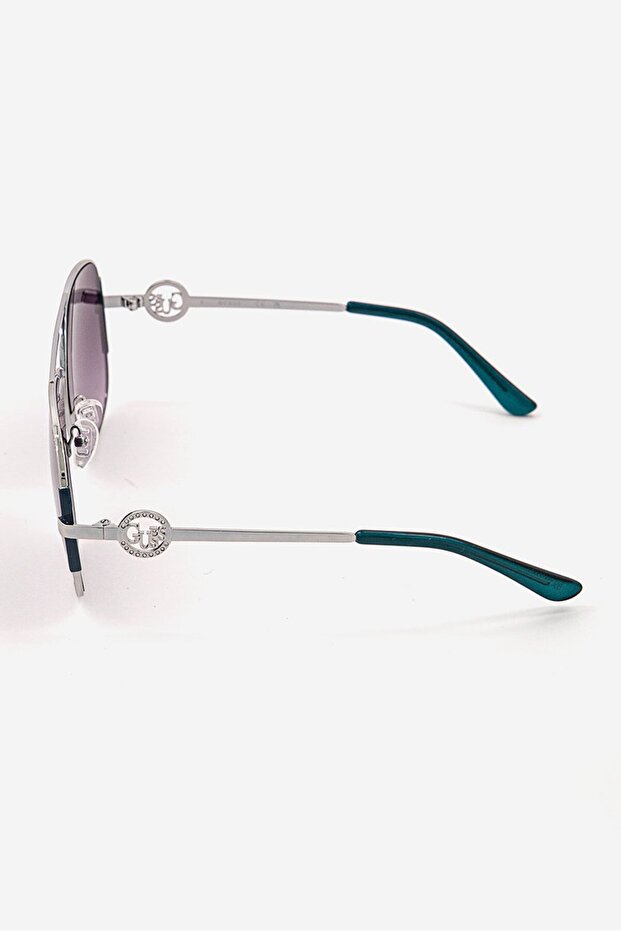 Women GF6127 Aviator Sunglasses , Black/Silver - 4