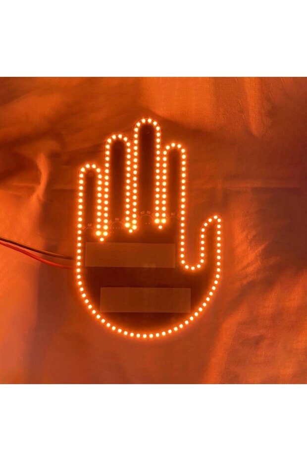 Gesture Uzaktan Kumandalı El Orta Parmak Led Araba Içi Led 3 Farklı Mod - 5