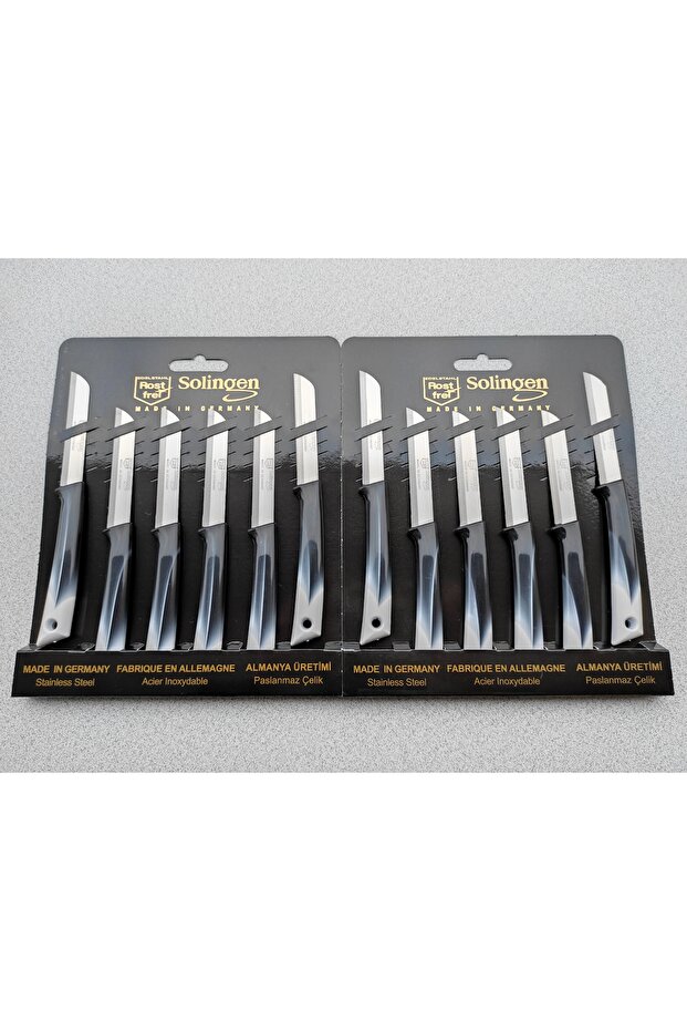 Meyve Bıçak Seti 12li Siyah Ebruli Elegans - 2