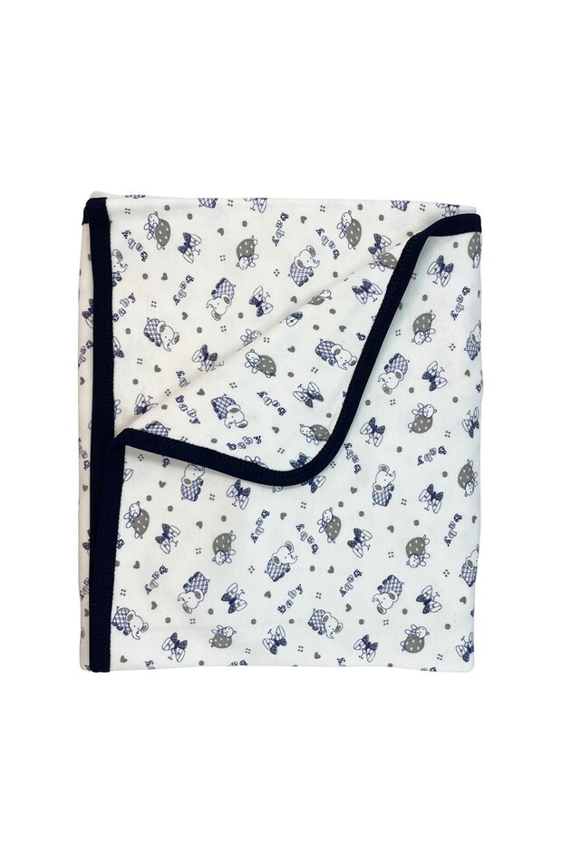 Printed Baby Blanket - Navy Blue
