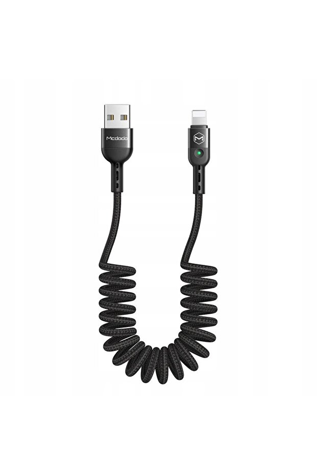 Ca-6410 Iphone 1.8m Qc4 Ledli Şarj Kablosu Elastik - 1