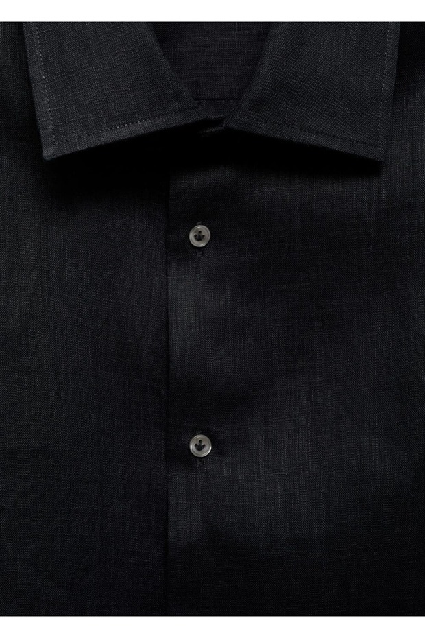 %100 keten regular kesim gömlek - 5