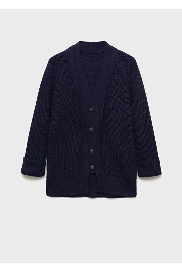 Düğmeli Oversize Hırka - 3