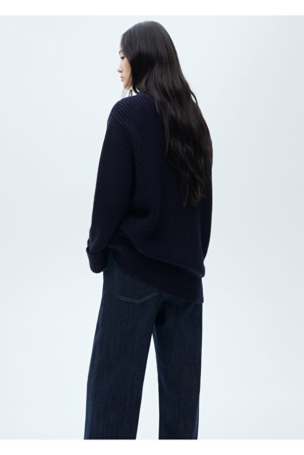 Düğmeli Oversize Hırka - 4