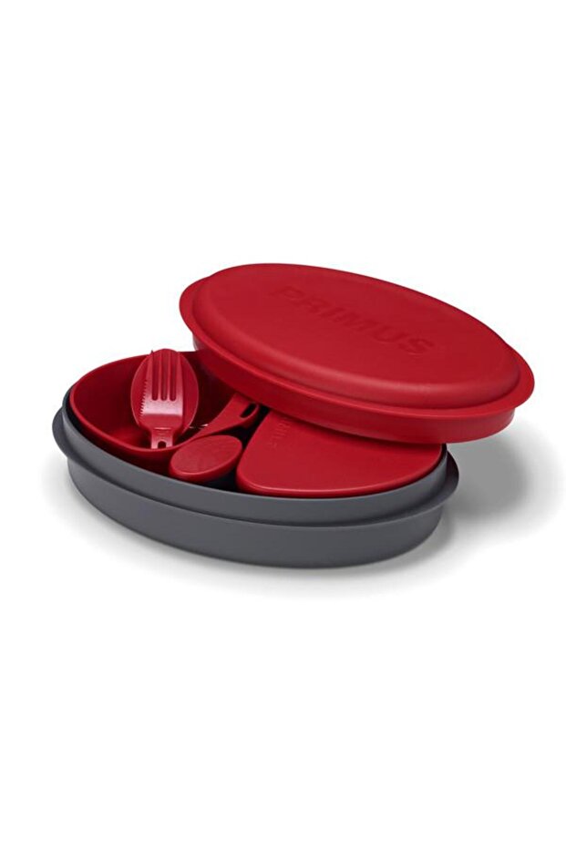 طقم عشاء للتخييم باللون الأحمر - طقم ميل - 1