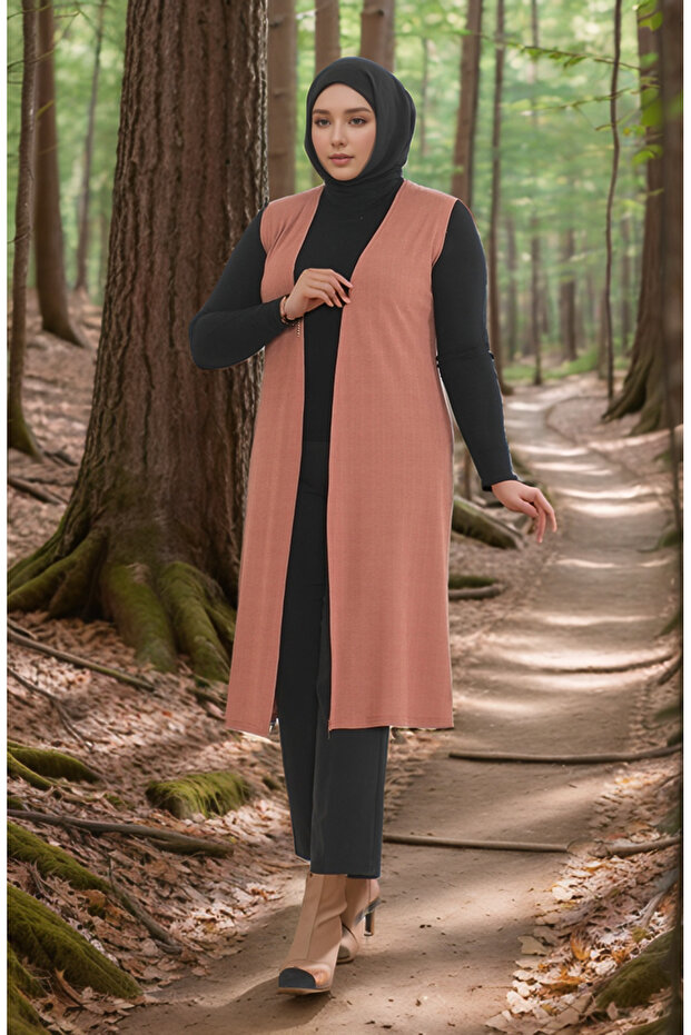 Plus Size Seasonal Comfortable Cut Long Draped Mother's Size Vest