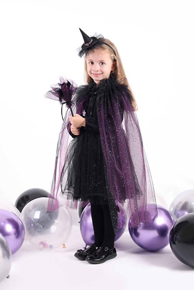 Magical Night Black Girl Witch/Kuromi Cape (3-10 Years)